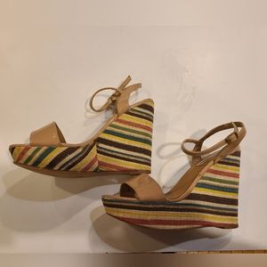 Steve Madden Striped Wedges sz 7.5